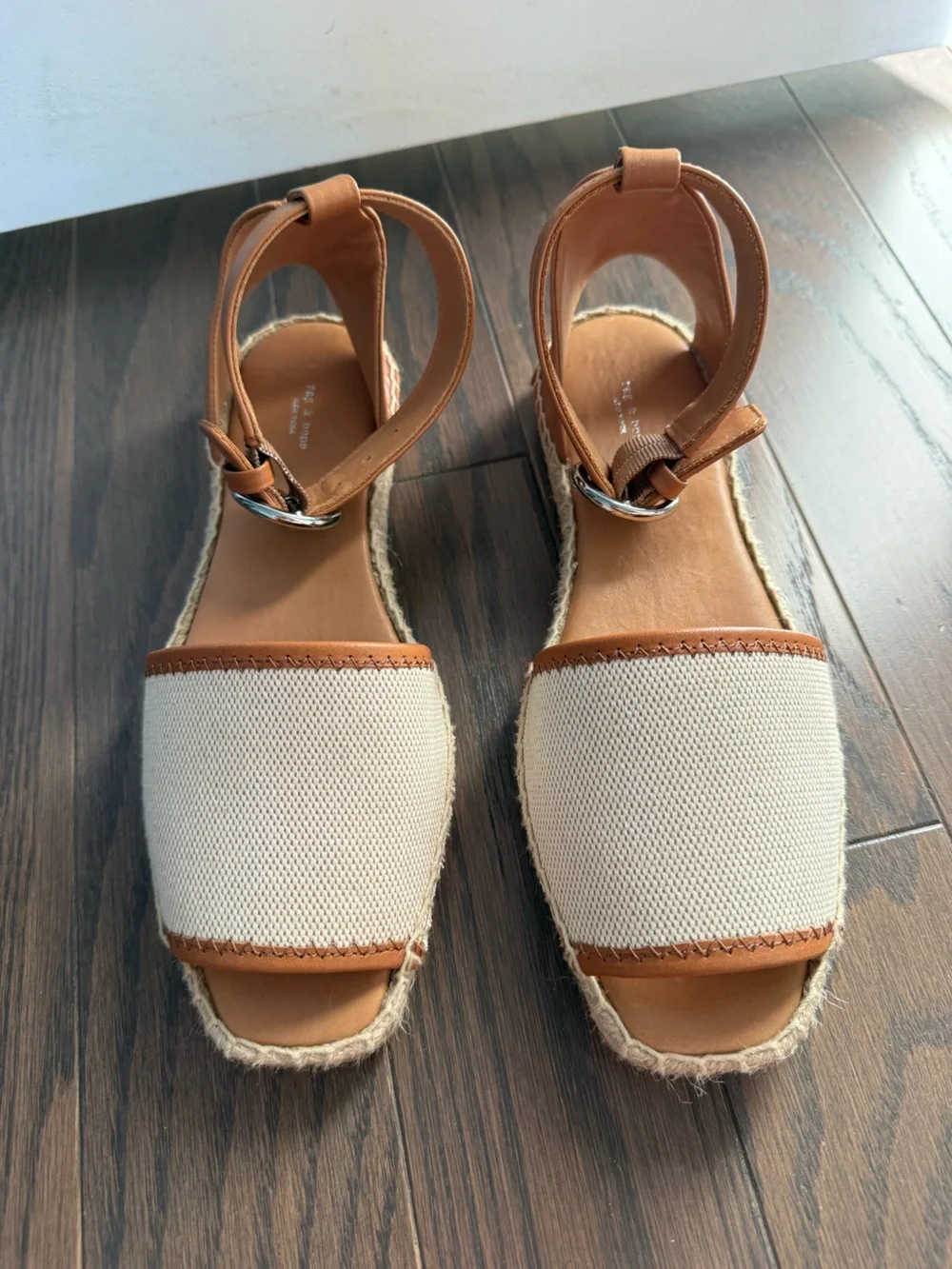 RAG & BONE Anteros Leather Espadrille Flats Size EU 36.5, US 6.5